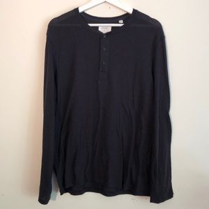 Billy Reid navy henley shirt size L